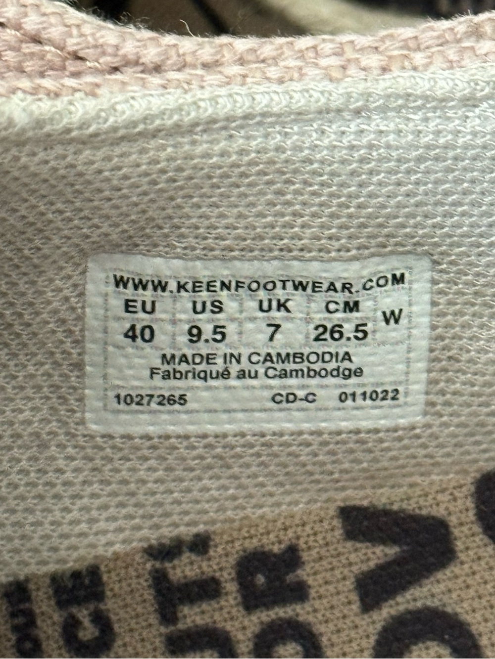 Keen Womens Size 9.5 W Mosey Derby Canvas Fawn Birch Lace Up Shoes - Picture 5 of 7